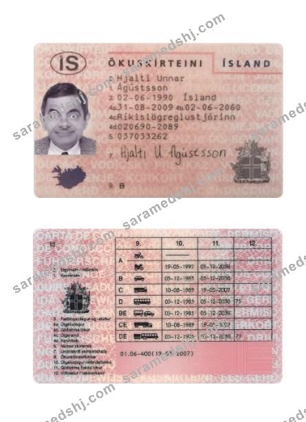Iceland driving license